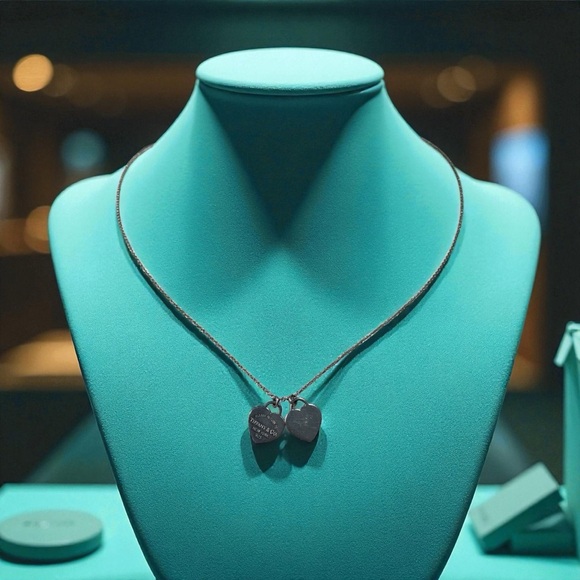 Tiffany & Co Return to Tiffany double heart tag pendant necklace sterling silver